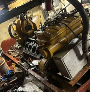 Caterpillar 3208 Marine Engine (8 Cylinders) Being Overhauled